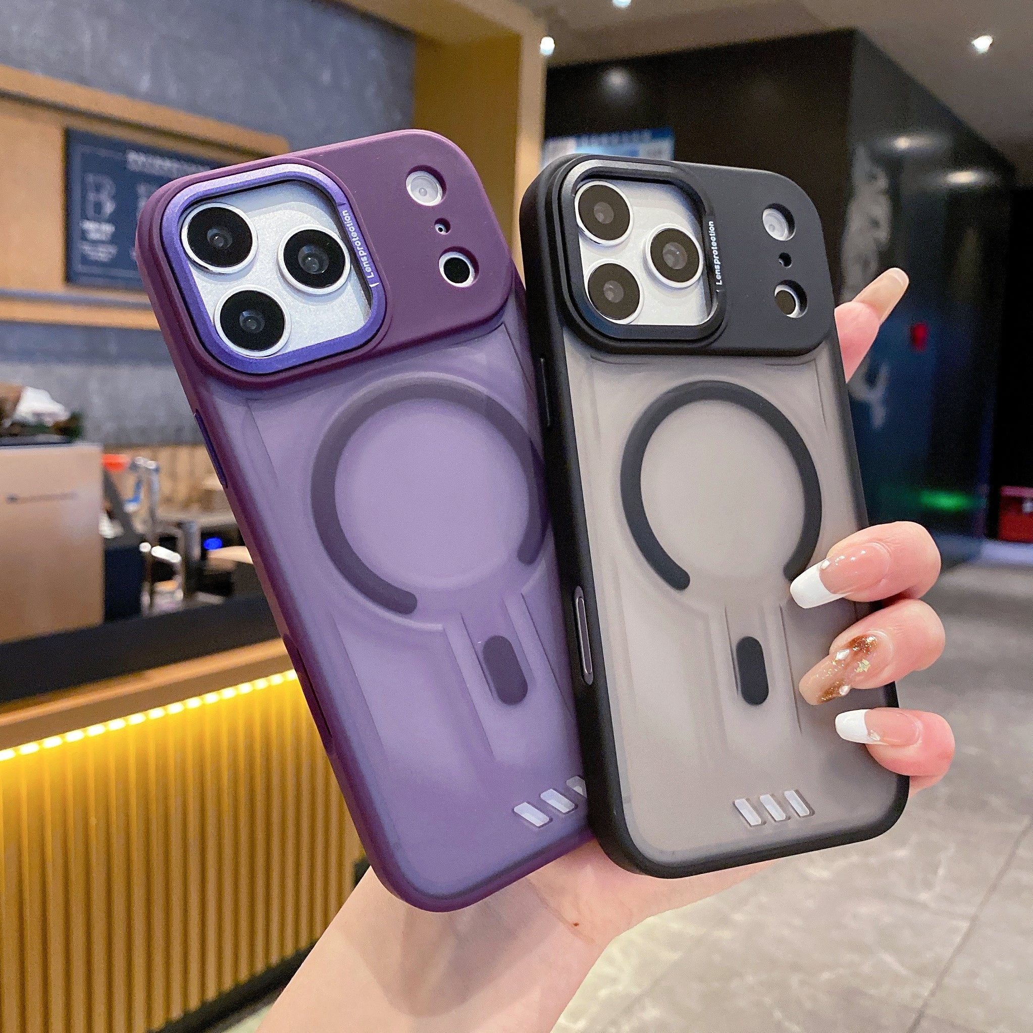 Midnight Black MagSafe Ring Silicone Case For iPhone 17