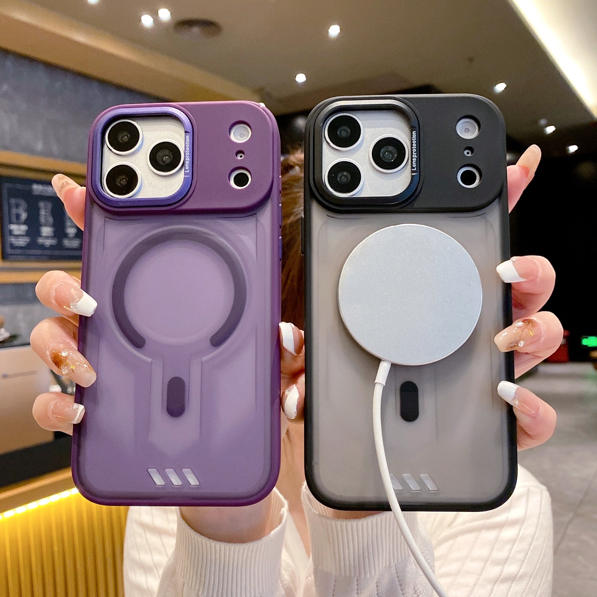 Midnight Black MagSafe Ring Silicone Case For iPhone 17 Air