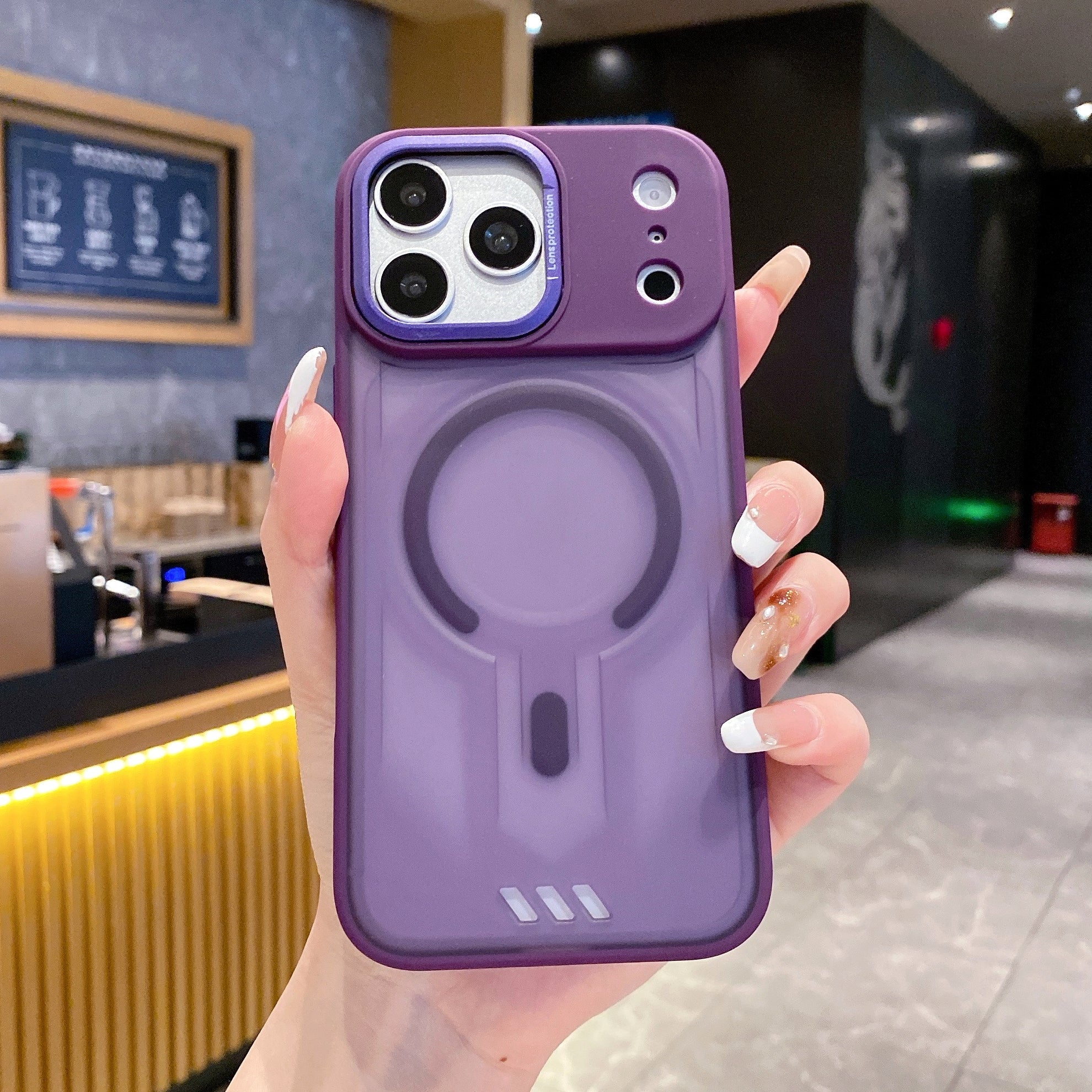 Midnight Purple MagSafe Ring Silicone Case For iPhone 13
