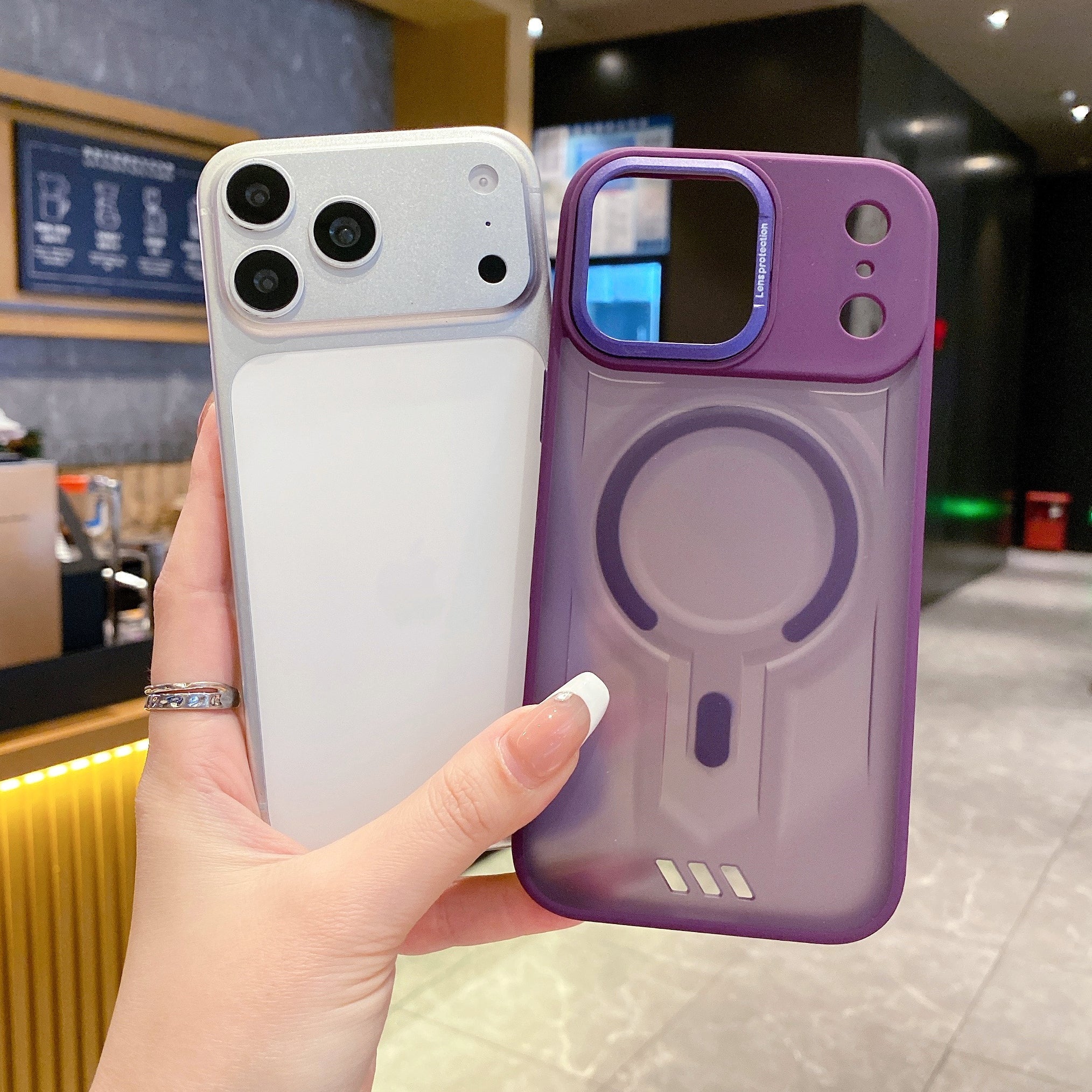 Midnight Purple MagSafe Ring Silicone Case For iPhone 13