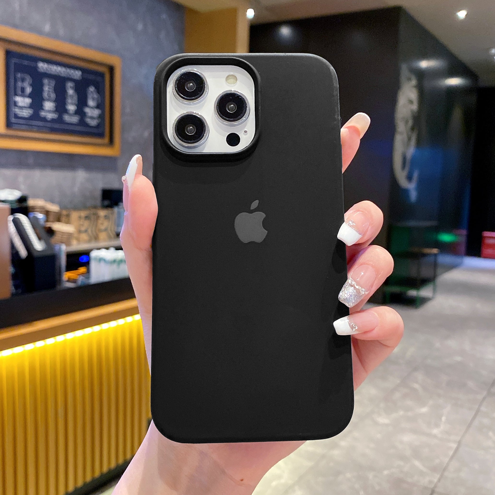 Original Black Silicon Phone Cases For iPhone 16 Pro Max