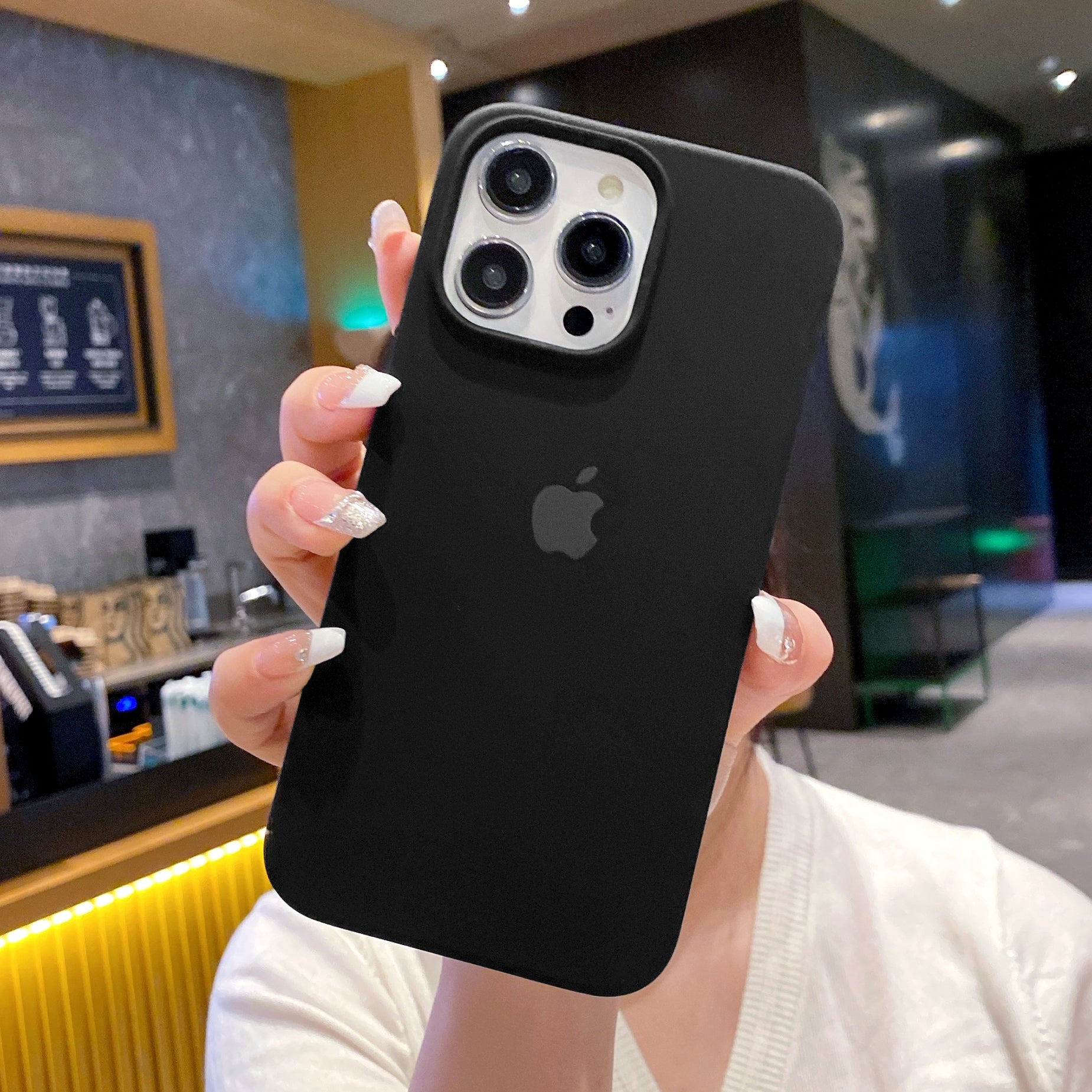 Original Black Silicon Phone Cases For iPhone 16 Pro Max