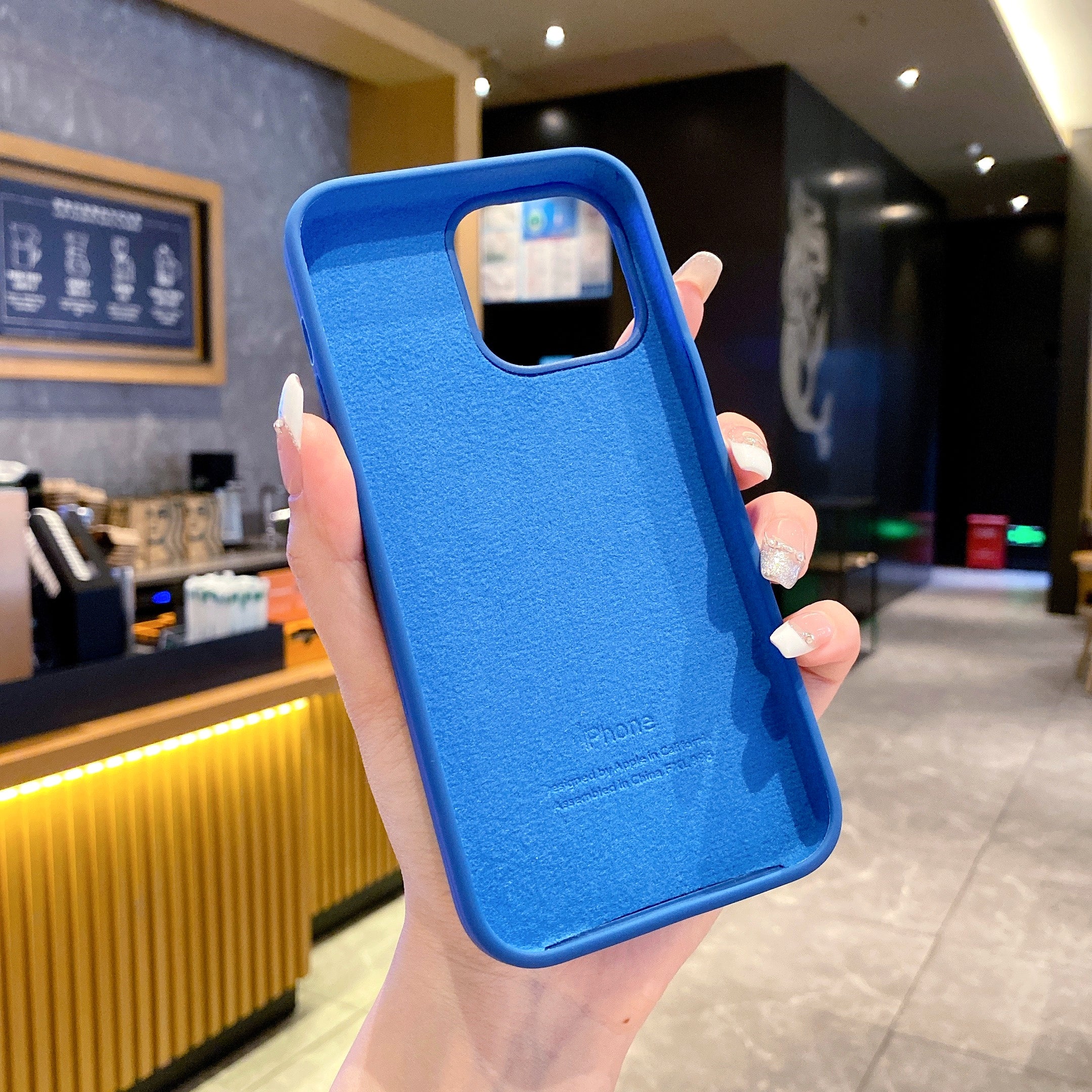 Original Blue Silicon Phone Cases For iPhone 16