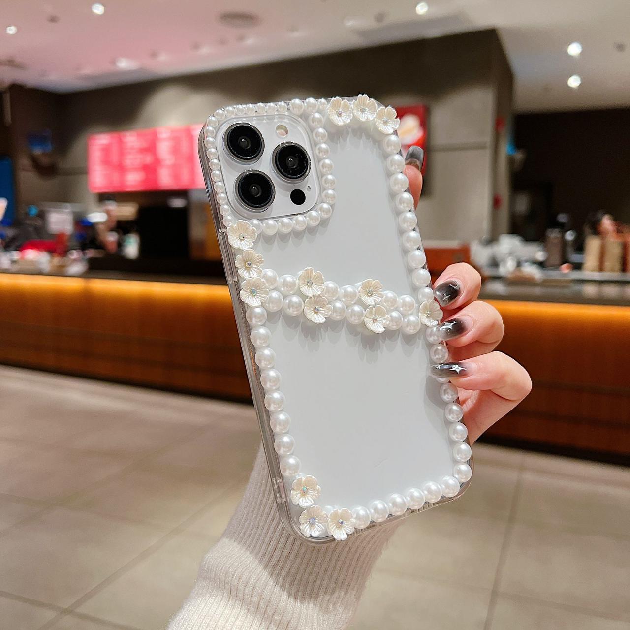 Pearl Edges Transparent Silicon Phone Cases For iPhone 12