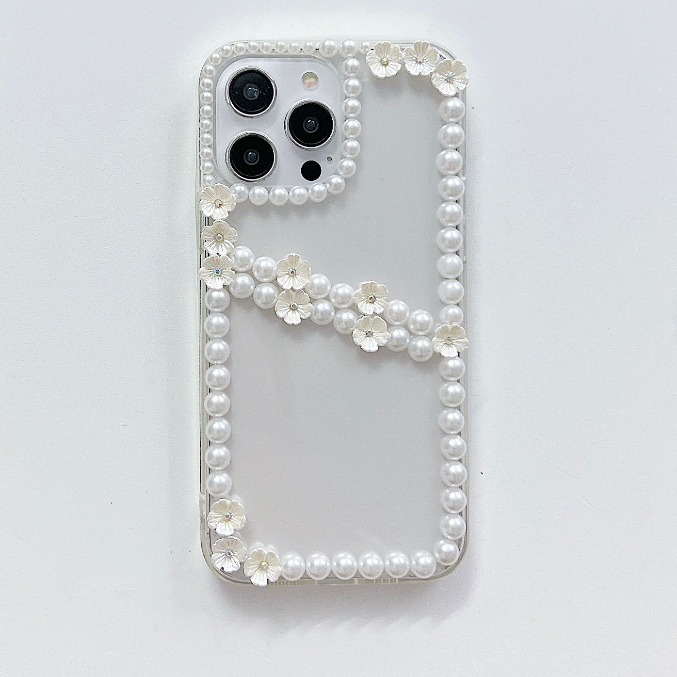 Pearl Edges Transparent Silicon Phone Cases For iPhone 12