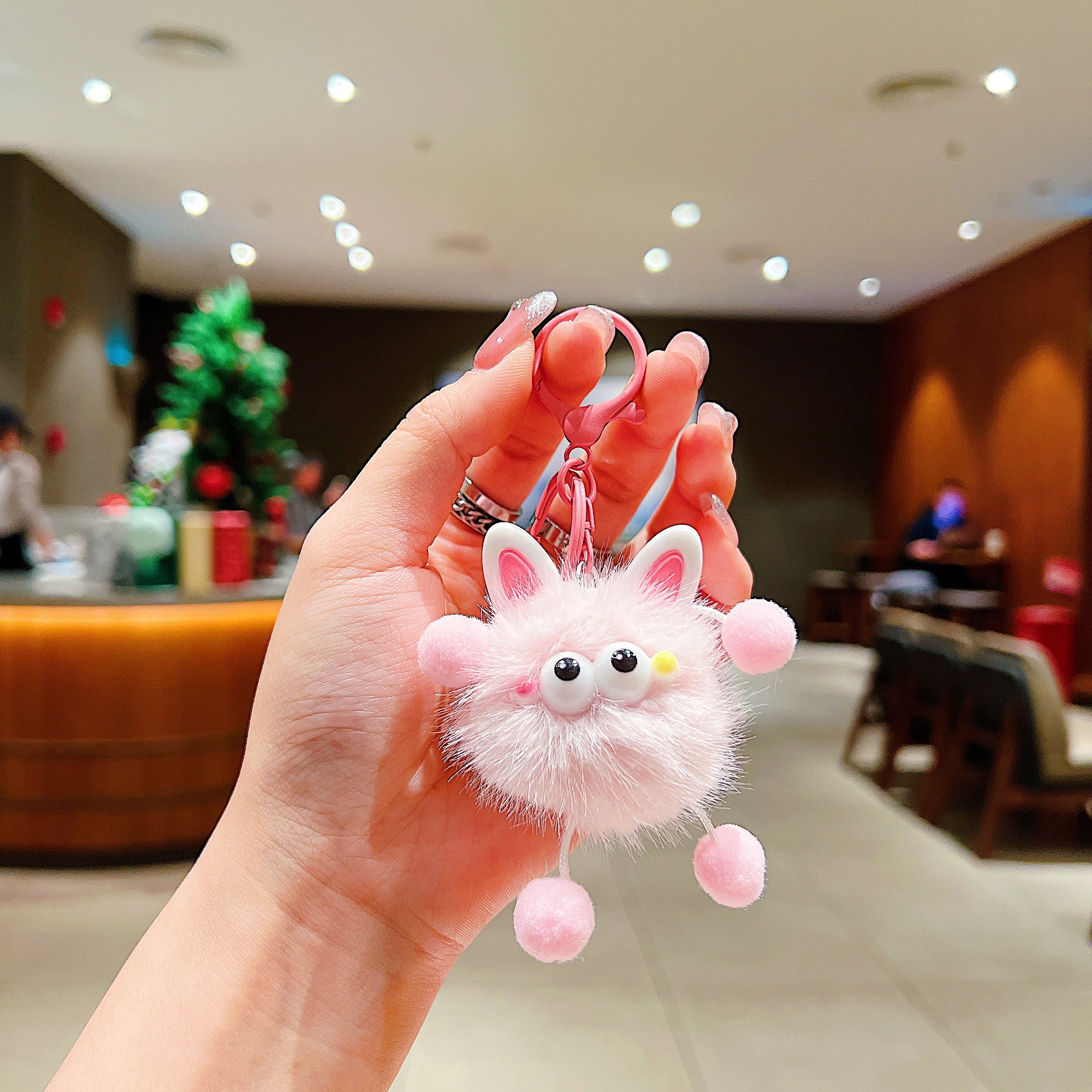 Pink Bunny Plush Charm