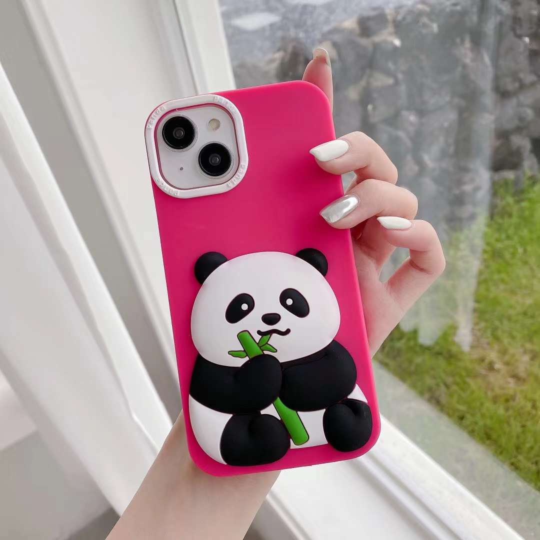 Panda With BamBoo Silicon Phone Cases For iPhone 14