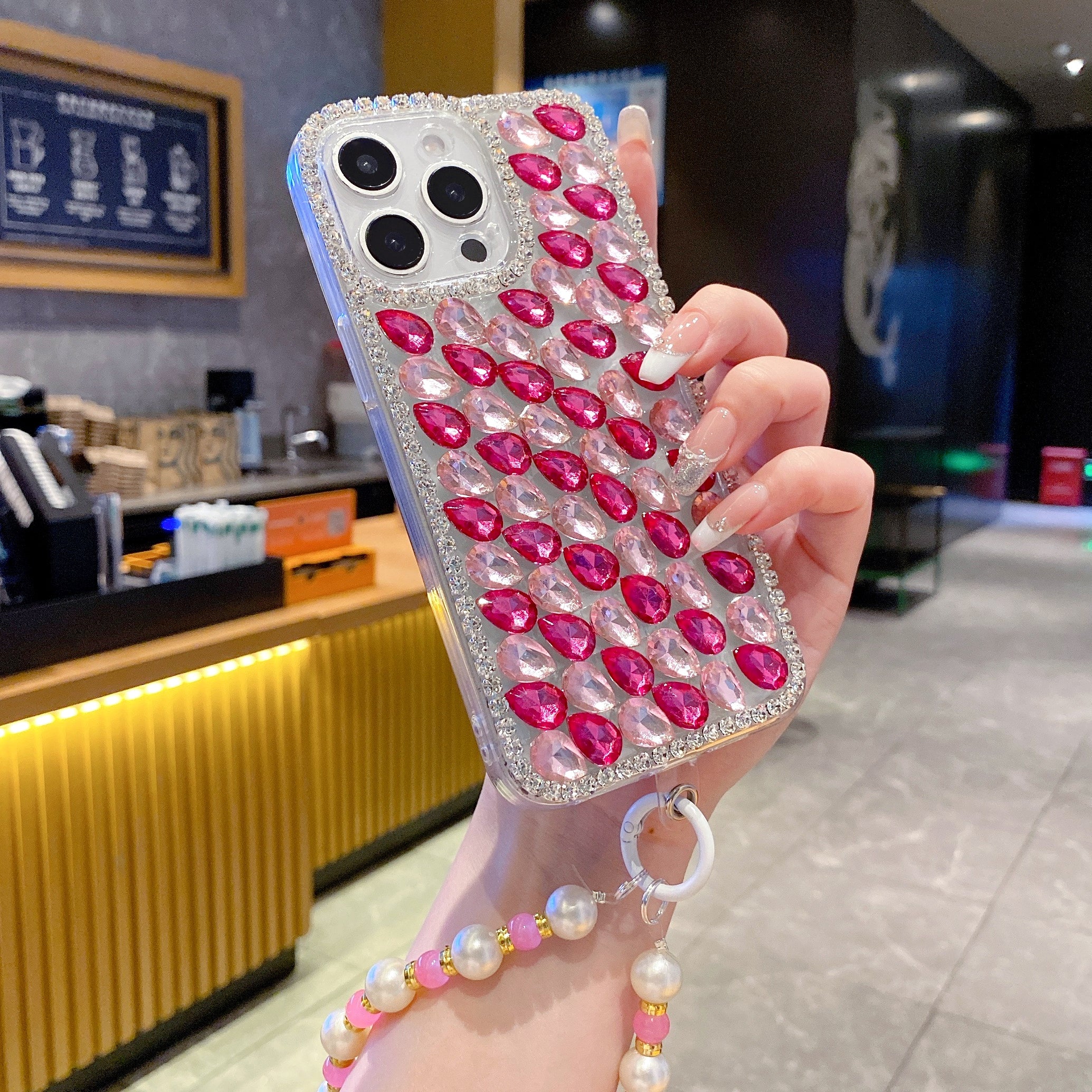 Pink Diamond With Pink Bracelet Silicon Phone Cases For iPhone 16