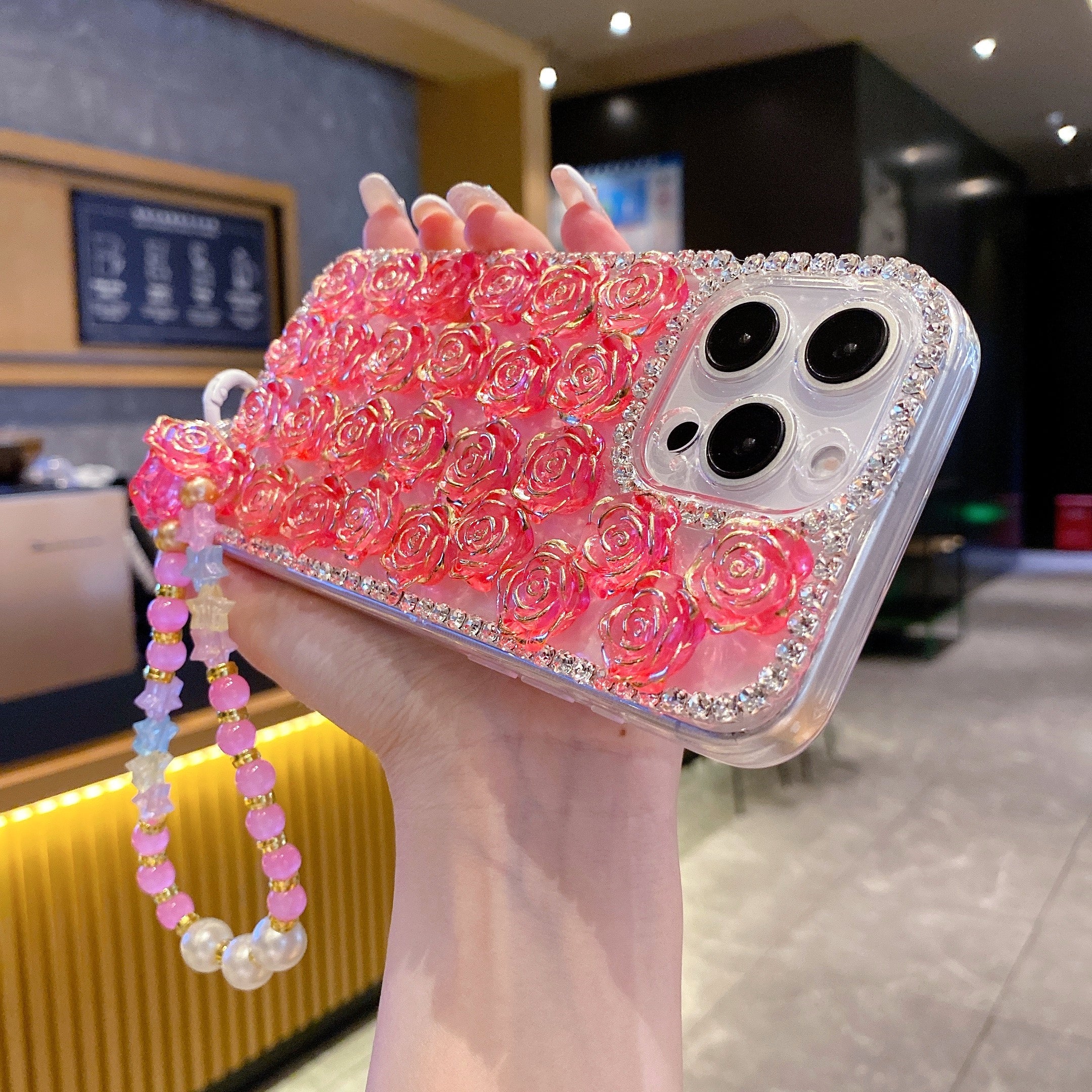 Pink Lotus With Bracelet Silicon Phone Case