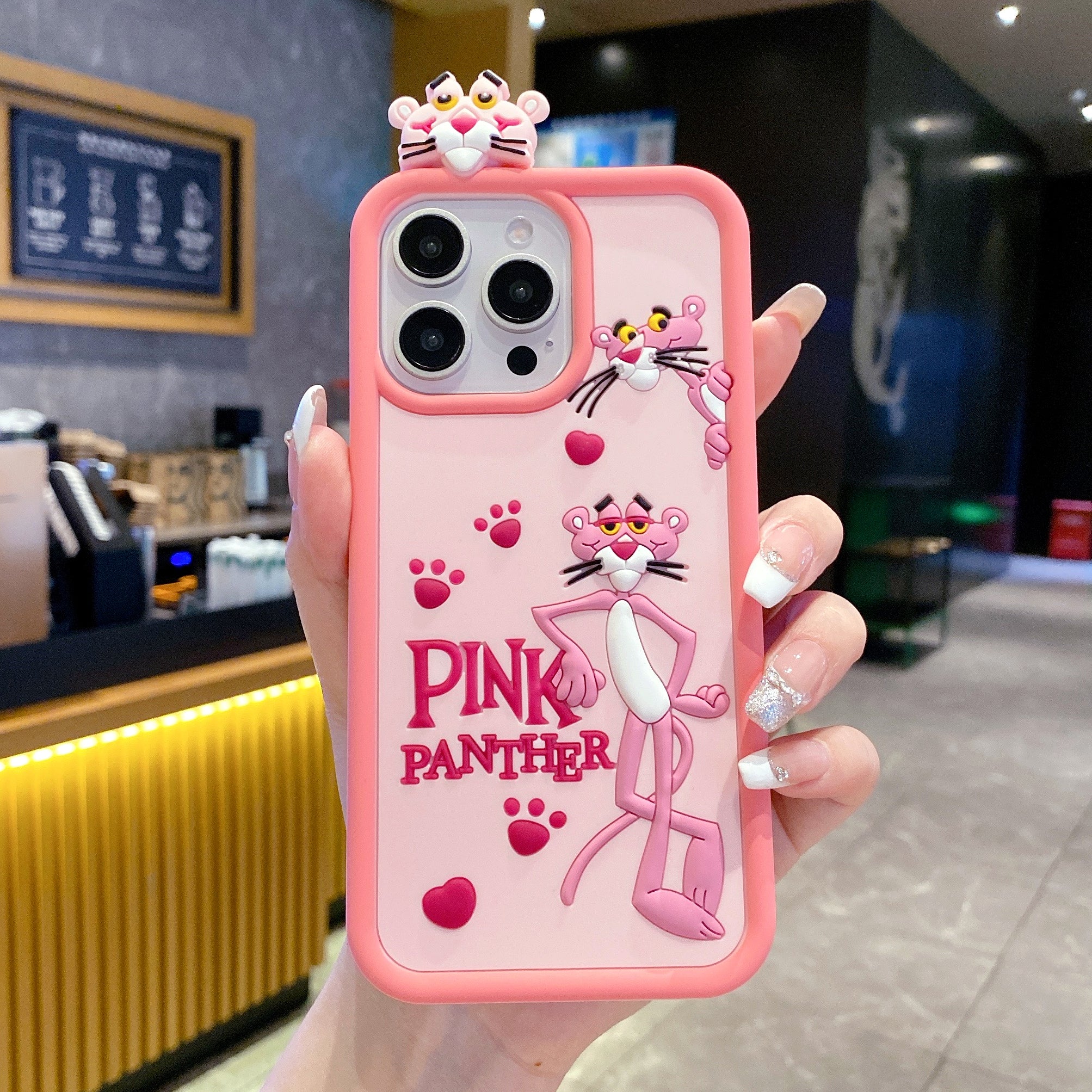 Pink Panther Silicon Phone Case For iPhone 16 Pro Max