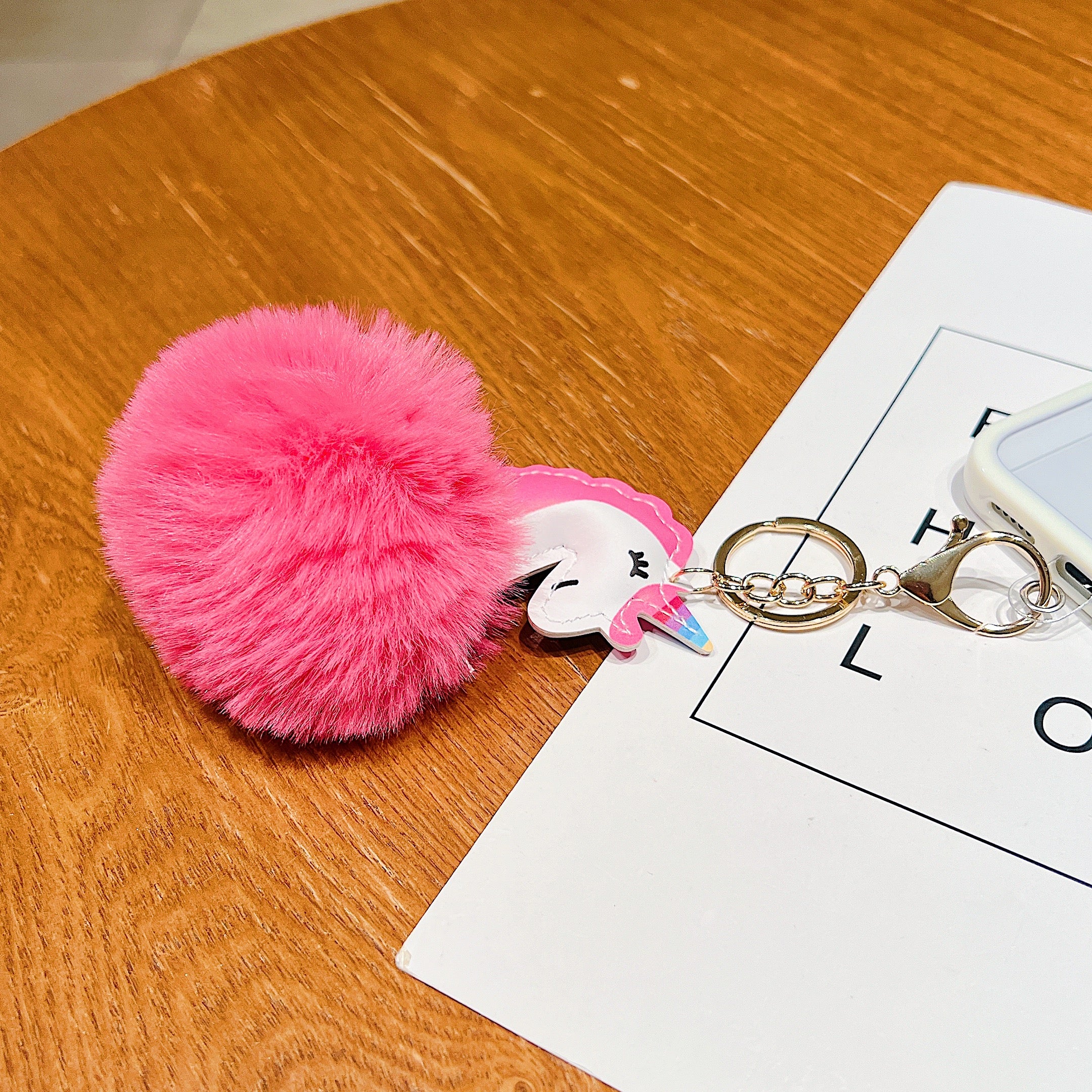Pink Unicorn Fluffy Charm