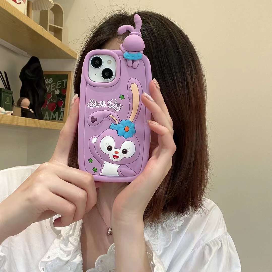 Purple Rabbit Silicon Phone Cases For iPhone 14