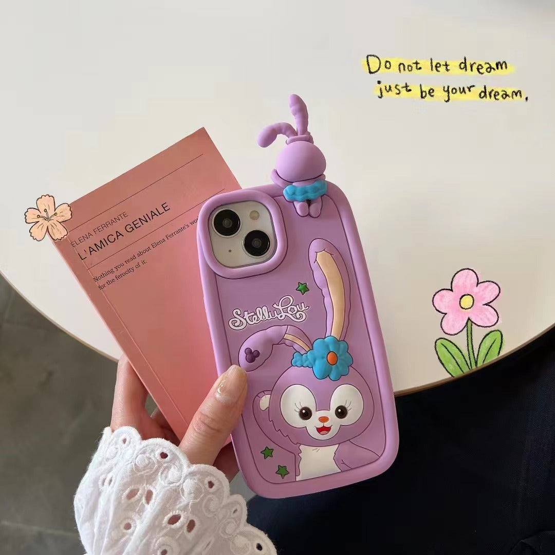 Purple Rabbit Silicon Phone Cases For iPhone 14 Pro