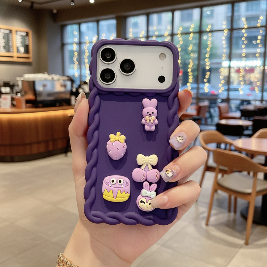 Purple Birthday Articals Silicon Phone Cases For iPhone 17 Pro Max