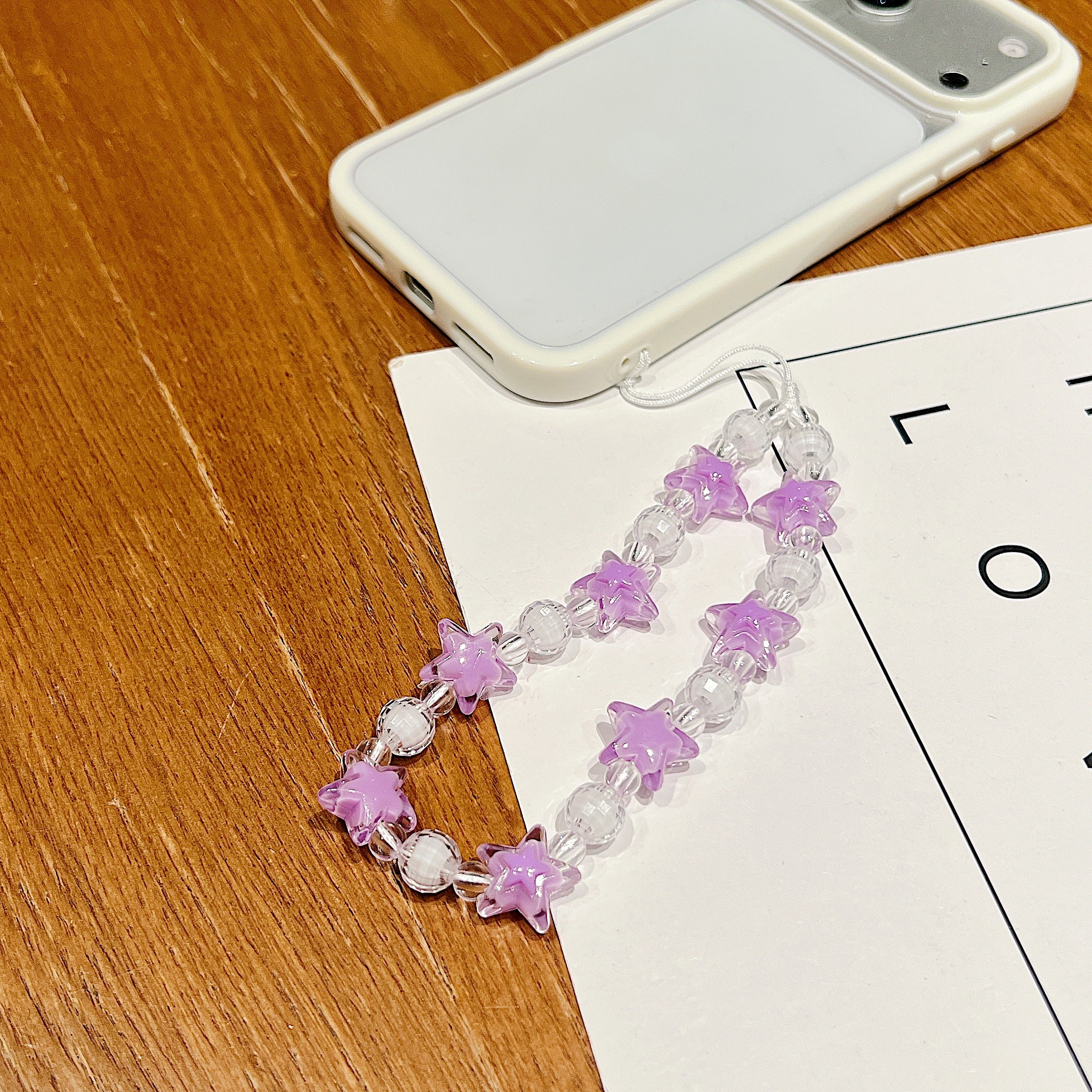 Purple Star Beaded Phone Charm