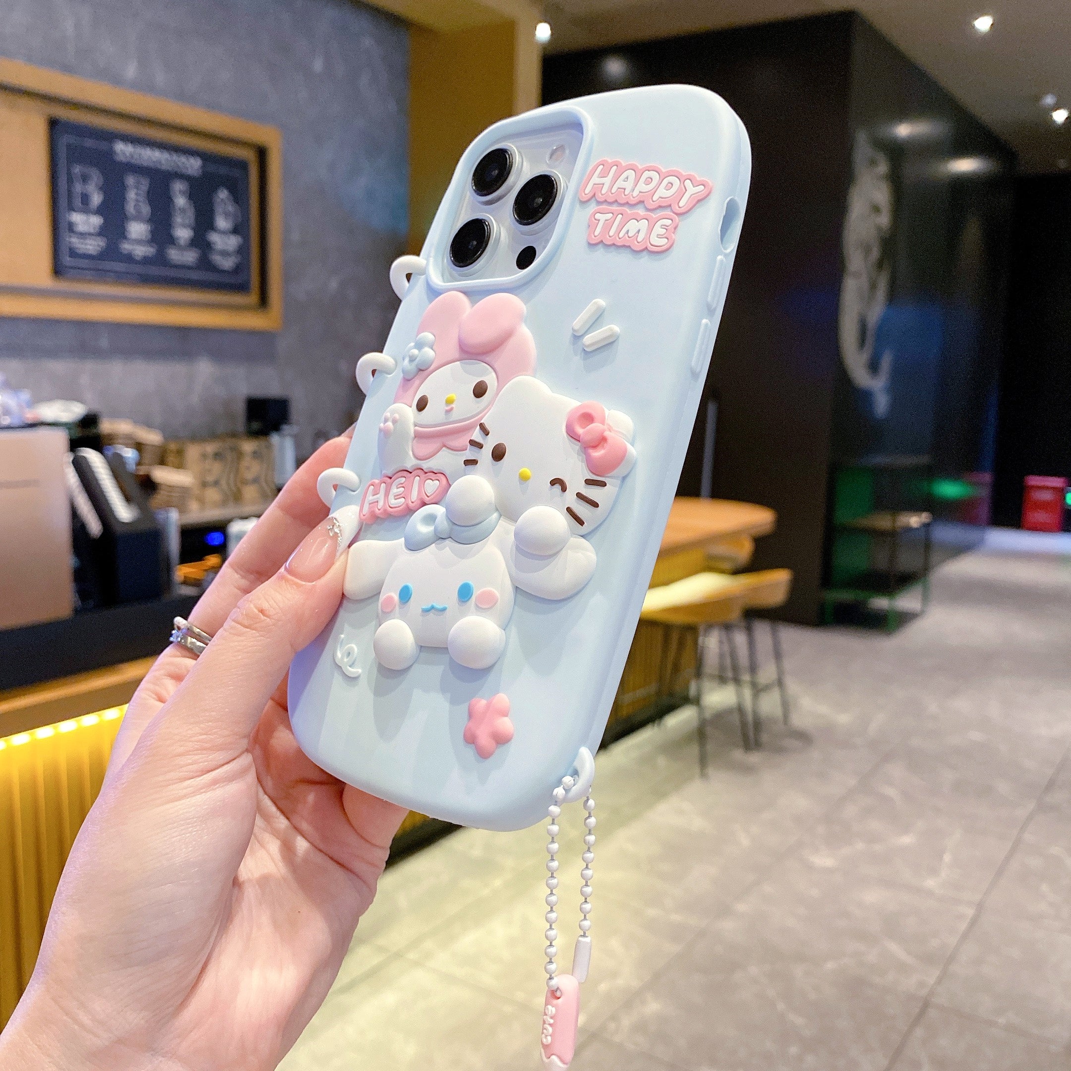 Spiral Happy Time Kitty Silicon Phone Case For iPhone 13