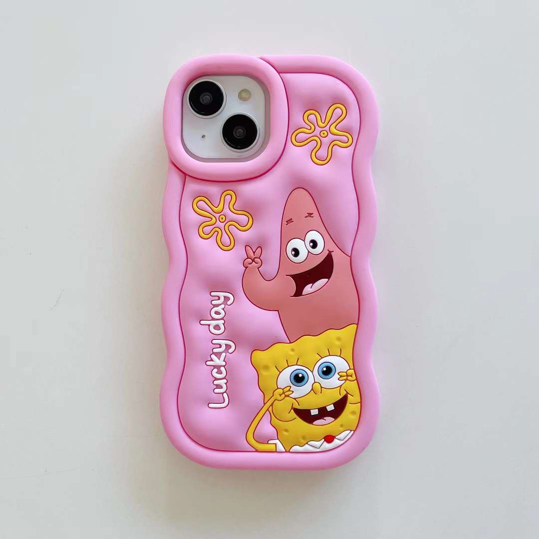 SpongeBob and Patrick Silicon Phone Cases For iPhone 13