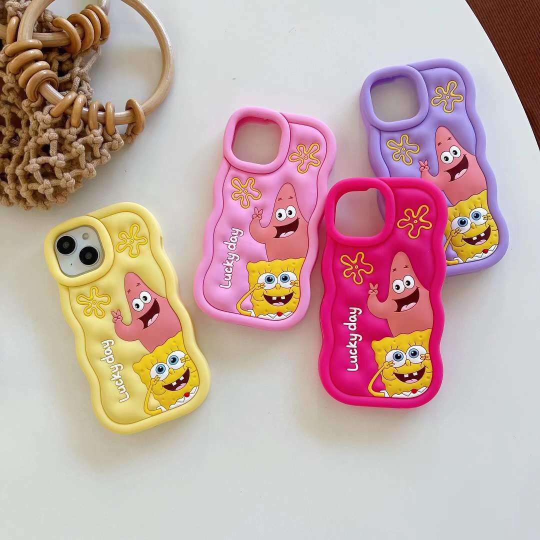 SpongeBob and Patrick Silicon Phone Cases For iPhone 13