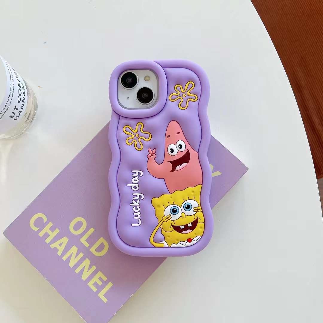 SpongeBob and Patrick Silicon Phone Cases For iPhone 14 Pro Max