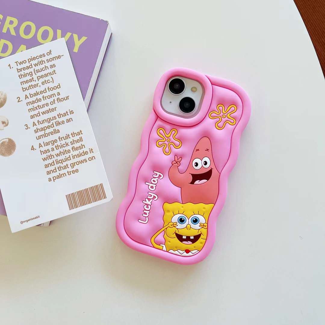 SpongeBob and Patrick Silicon Phone Cases For iPhone 13 Pro