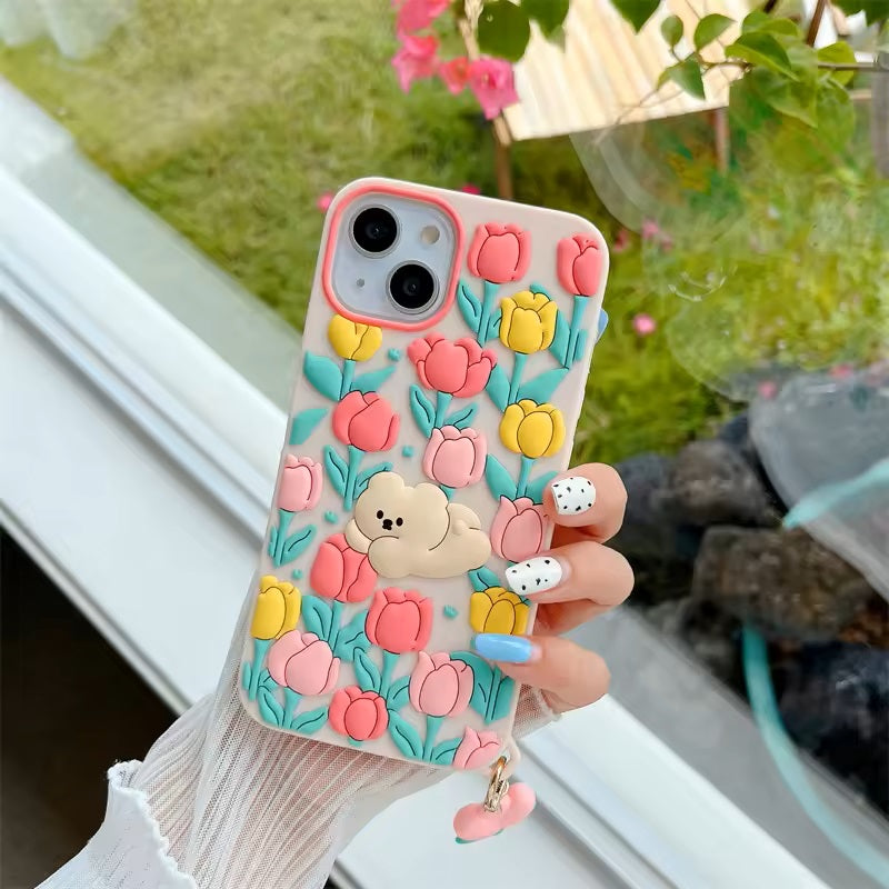 Tulip Flower Silicon Phone Cases For iPhone 14 Pro Max