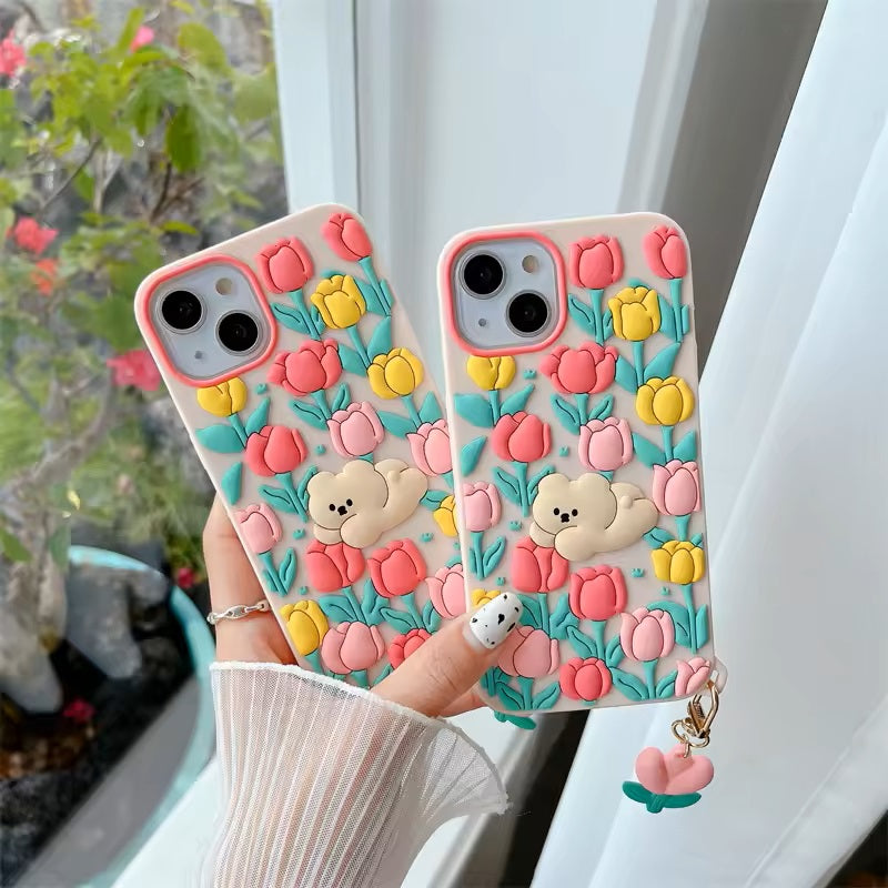 Tulip Flower Silicon Phone Cases For iPhone 12 Pro