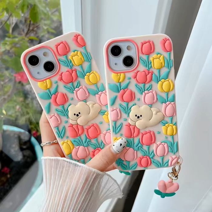 Tulip Flower Silicon Phone Cases For iPhone 14