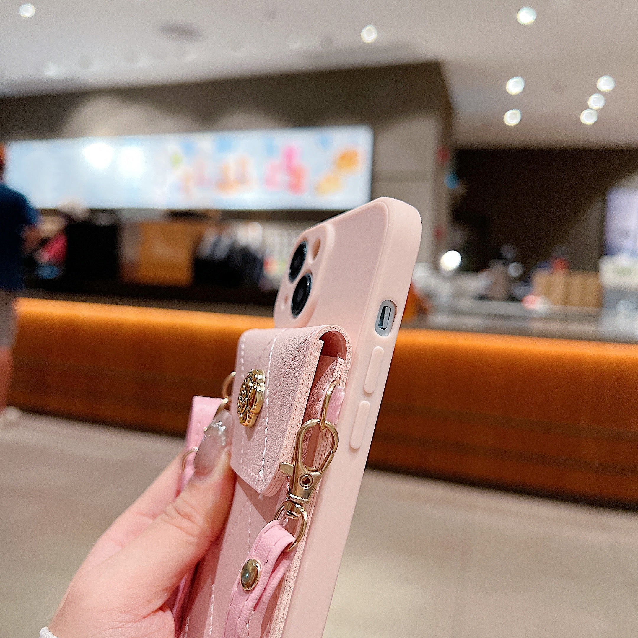 Pink Silicon Phone Case With Card-Cash Wallet For iPhone 11 Pro