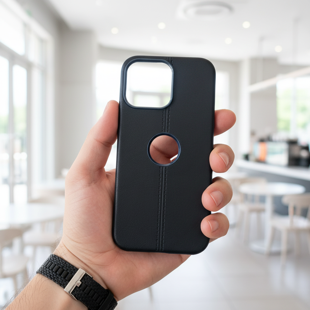 Classic Black Leatherette Case - Phone Case For iPhone 14