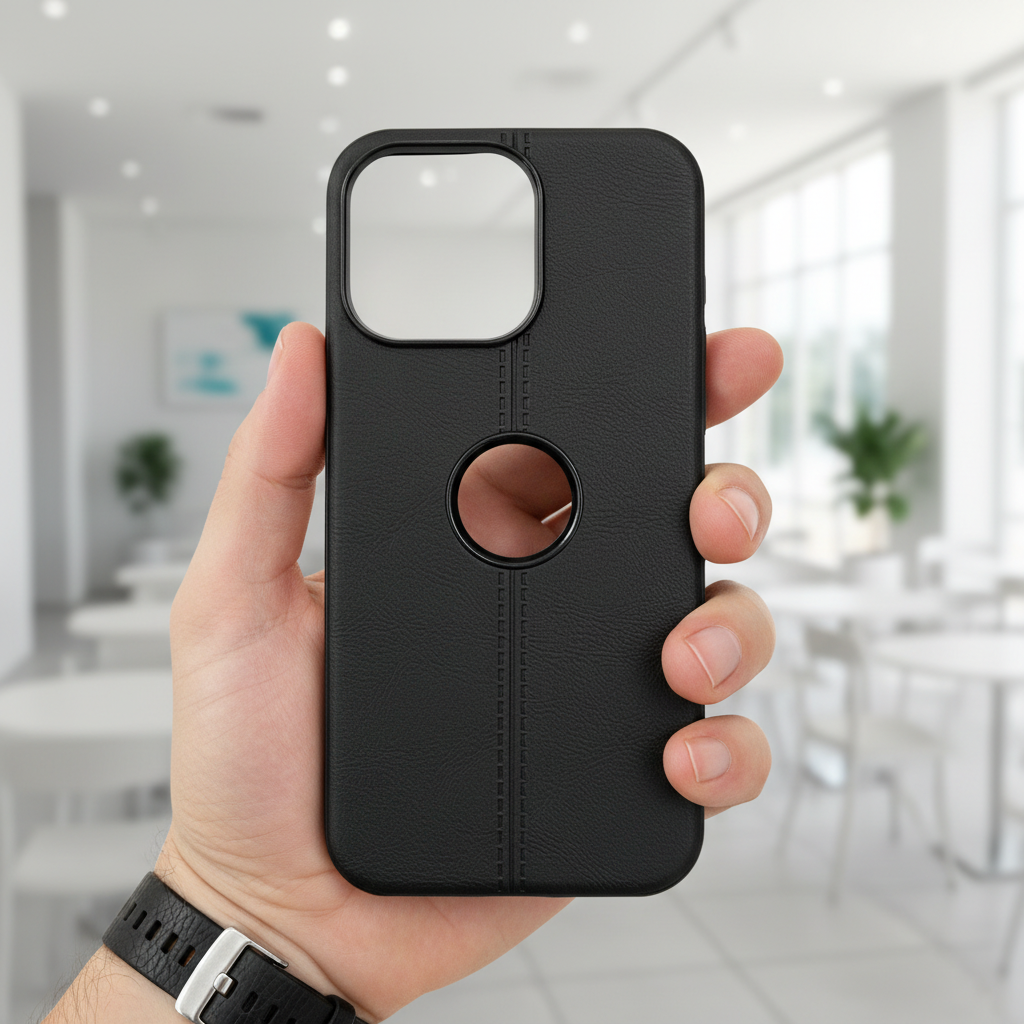 Classic Black Leatherette Case - Phone Case For iPhone 15