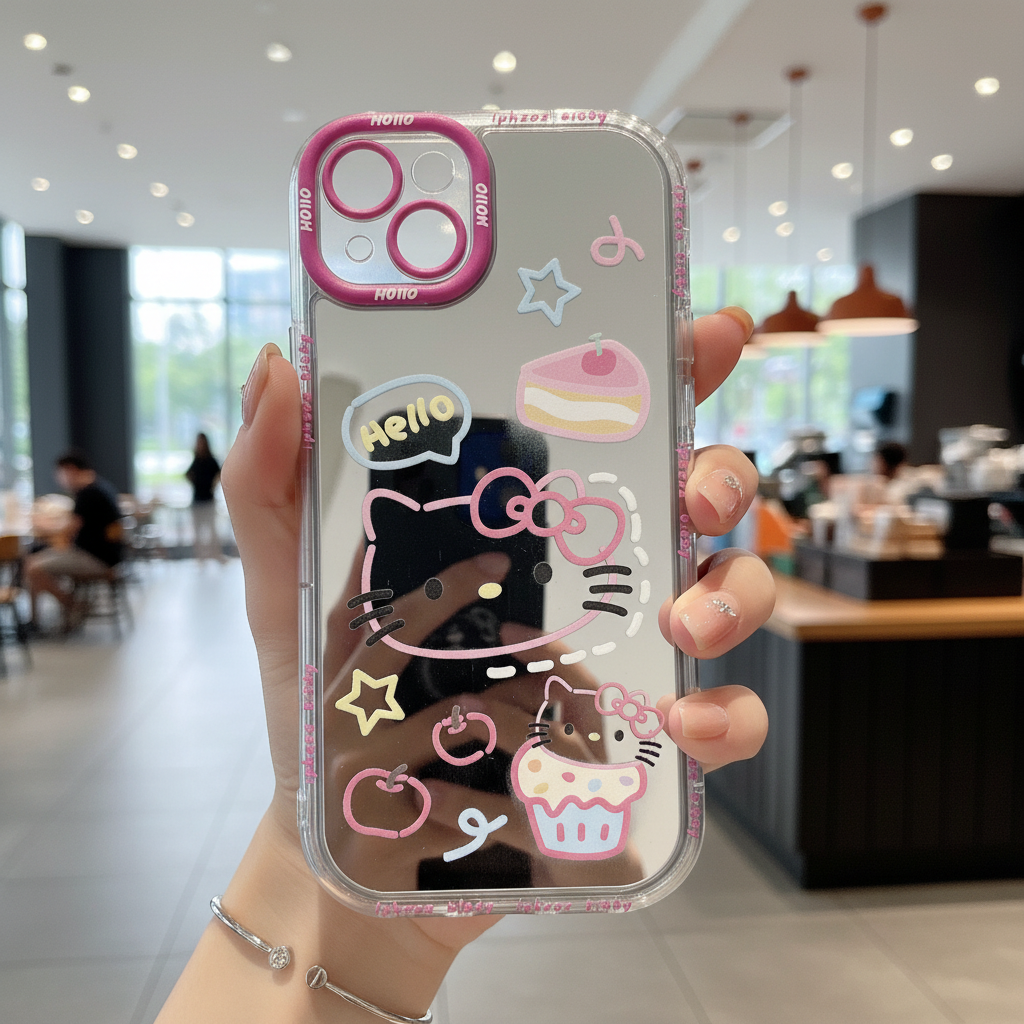 Lovely Hello Kitty Mirror - Phone Case For iPhone 15