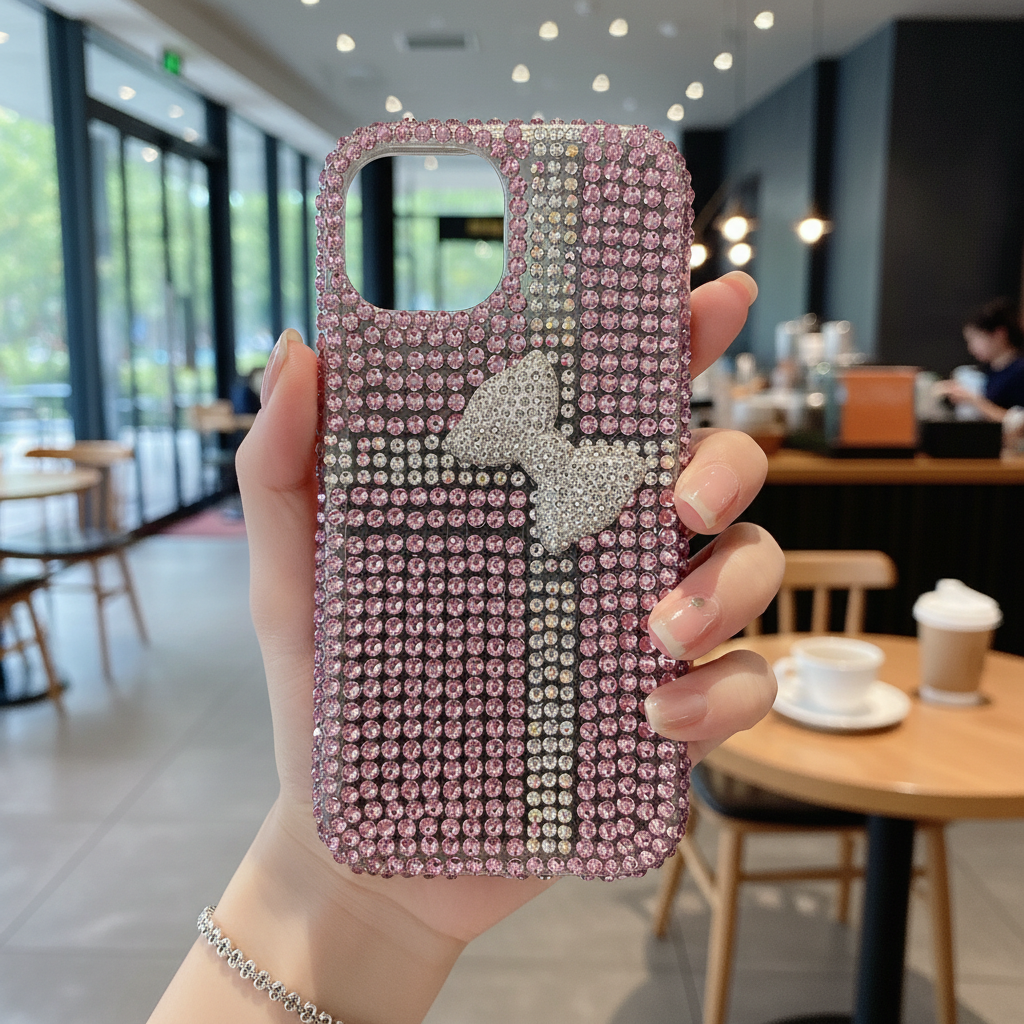 Glitz & Ribbon Elite Case - Pink - Phone Case For iPhone 14 Plus