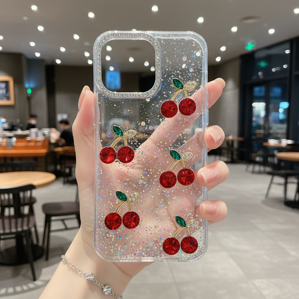 Red Cherry Crystal - Phone Case For iPhone 15