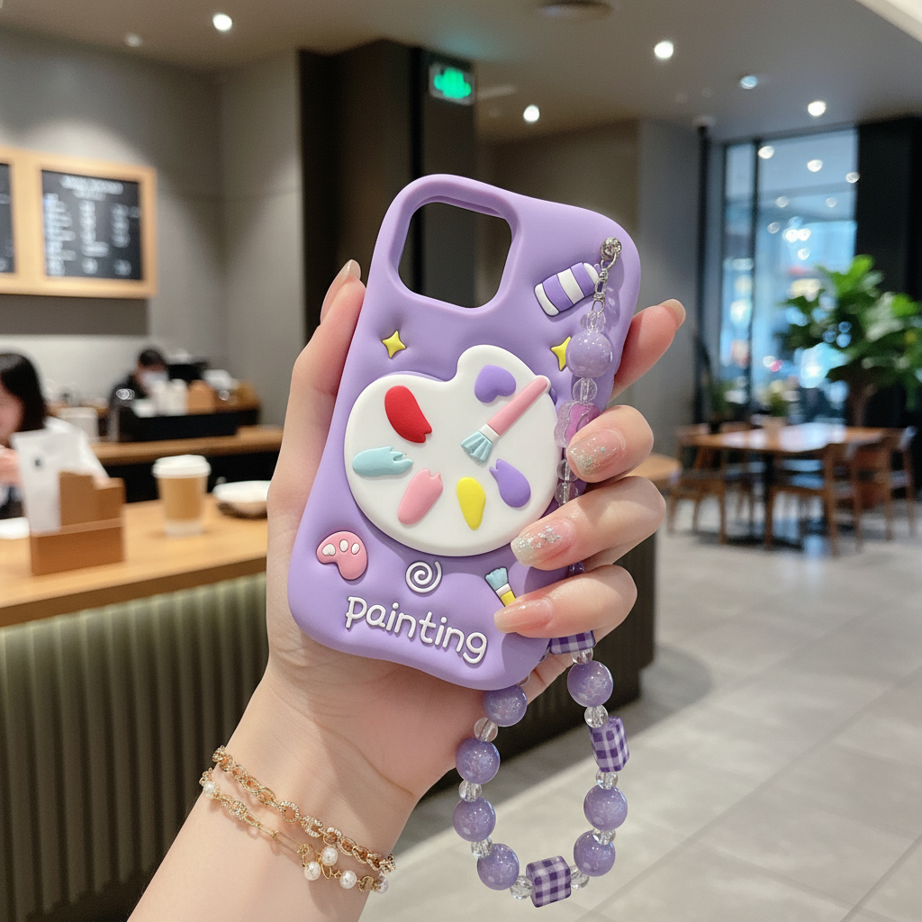 Purple Artist Palette 3D - Phone Case For iPhone 14