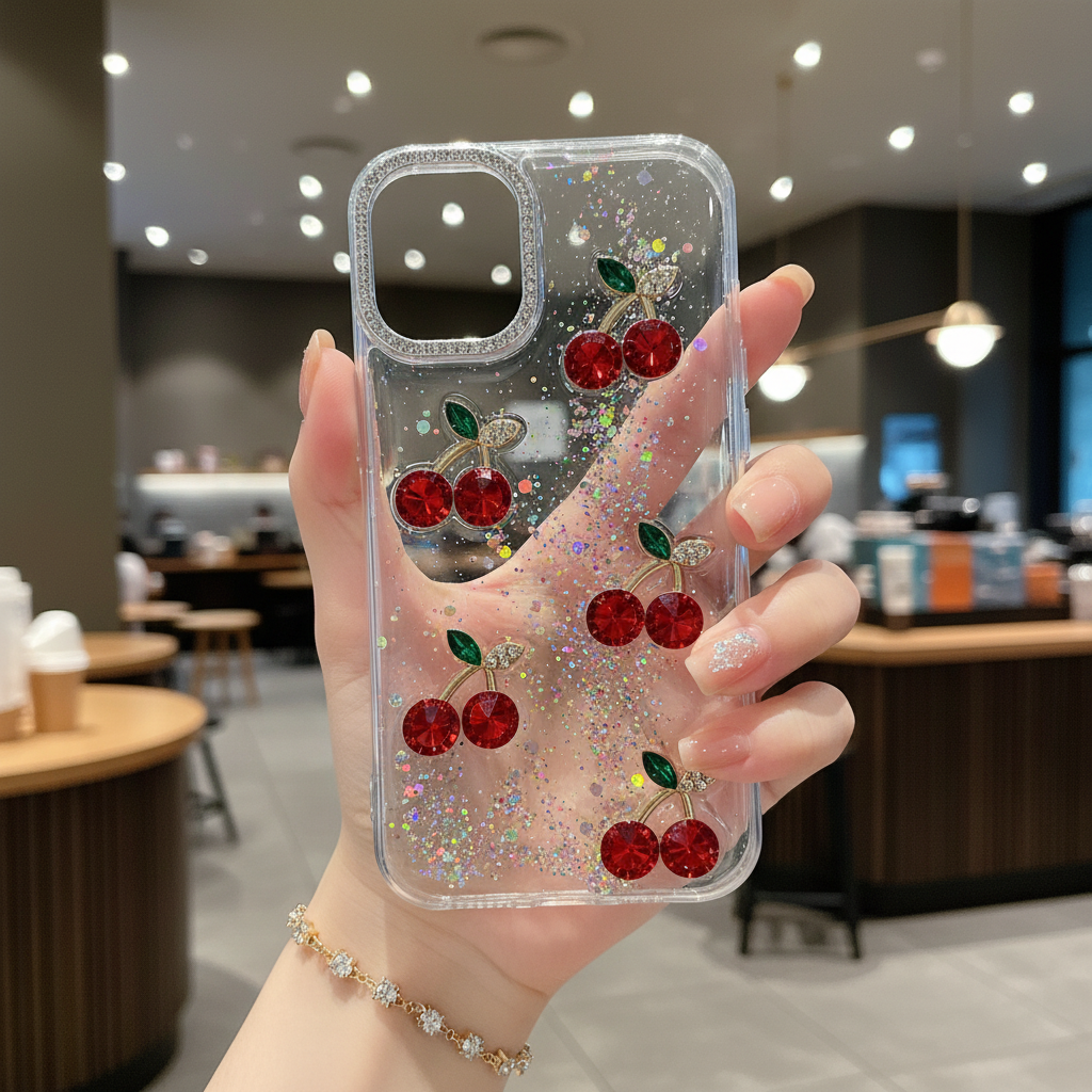 Red Cherry Crystal - Phone Case For iPhone 16