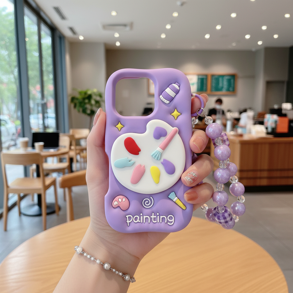 Purple Artist Palette 3D - Phone Case For iPhone 14