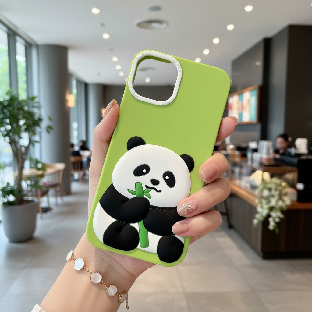 Green Panda With BamBoo - Phone Case For iPhone 14 Plus