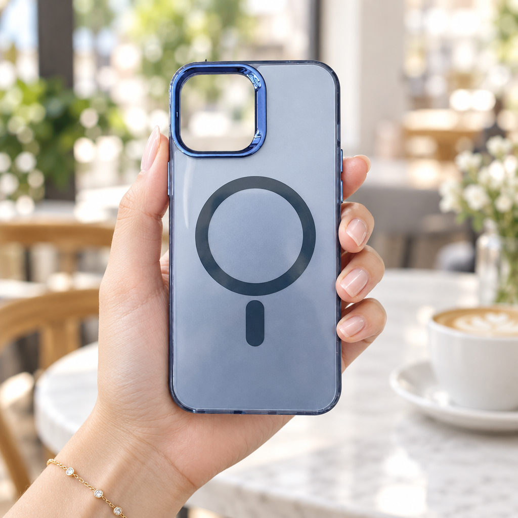 Blue Luxury Smoky Phone Case With Magsafe - Phone Case For iPhone 14
